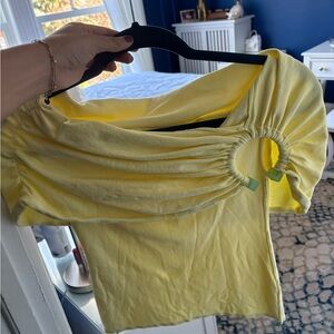 Yellow Zara Ruched Women's Top